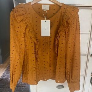 Sezane Women's Button Down Shirt in Mustard